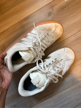 adidas Cream Suede Sneakers with Gum Outsole